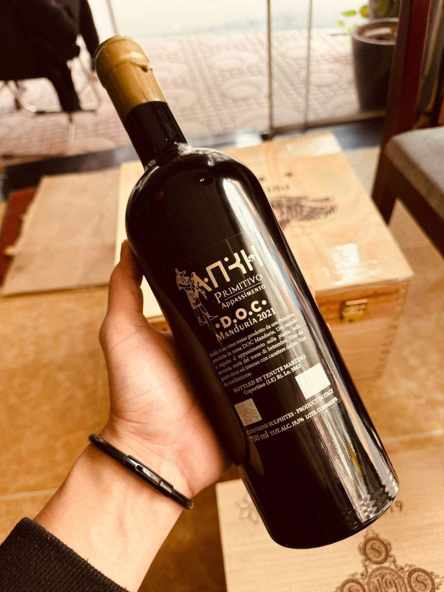 Rượu Vang ANKH Primitivo Appassimento nhập khẩu từ Ý 19,5%