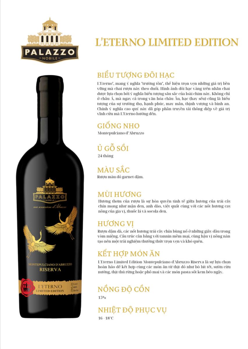 Rượu vang Palazzo L'eterno Limited Edition